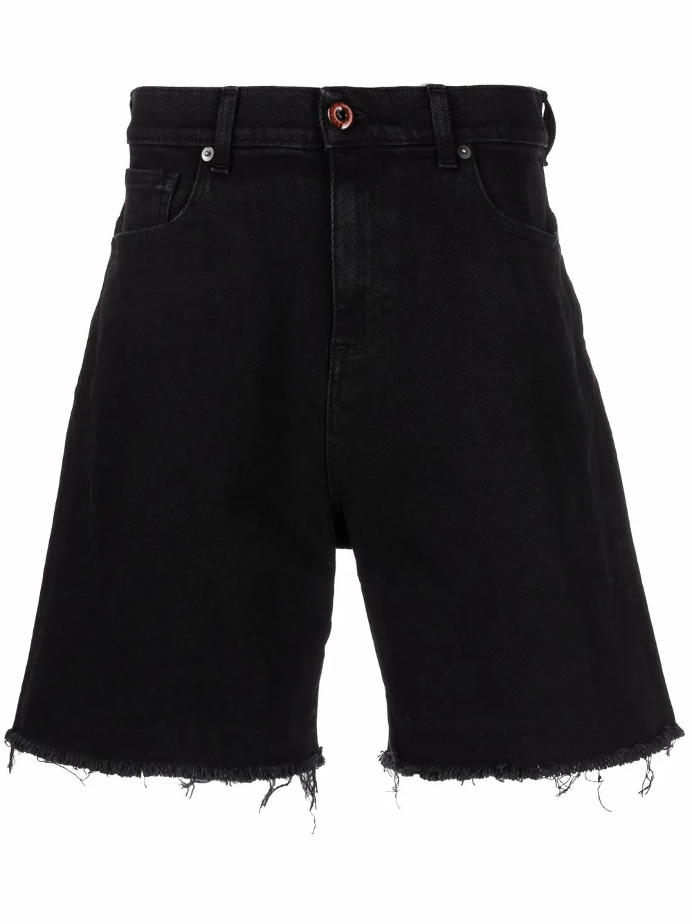 

Vision Of Super shorts con panel en contraste y bordes sin rematar - Negro