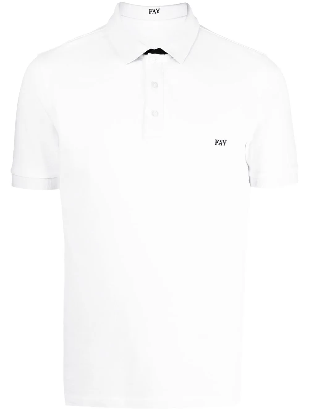 

Fay embroidered-logo cotton polo shirt - White