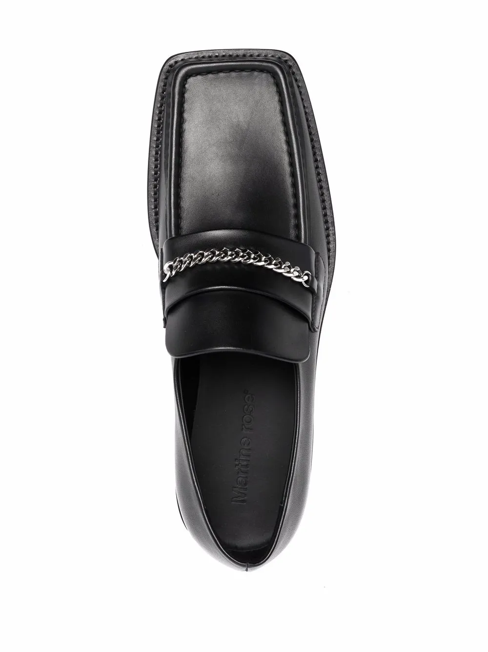 square-toe leather loafers