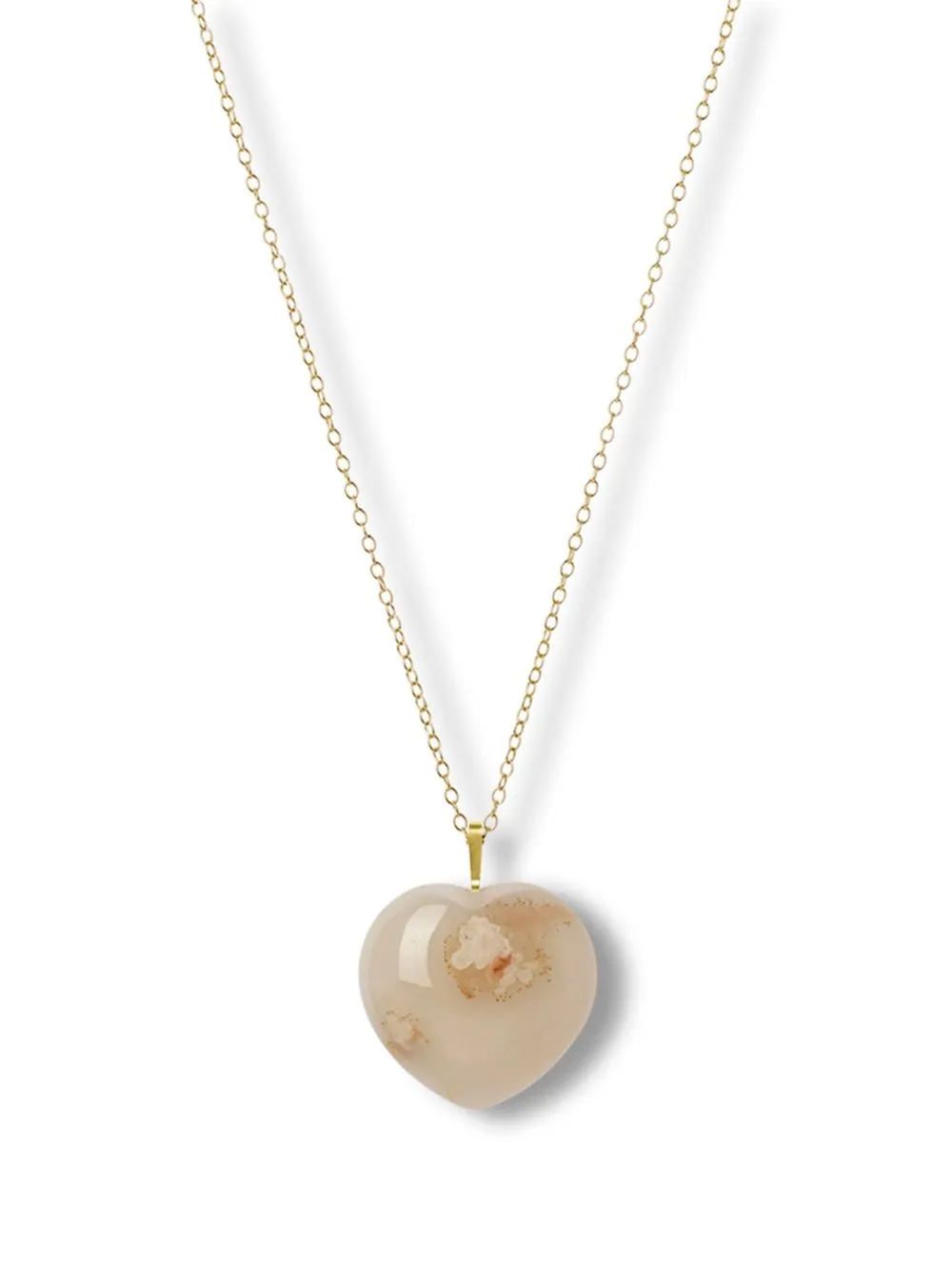 

THE ALKEMISTRY 18kt yellow gold Iqra Heart flower agate crystal necklace