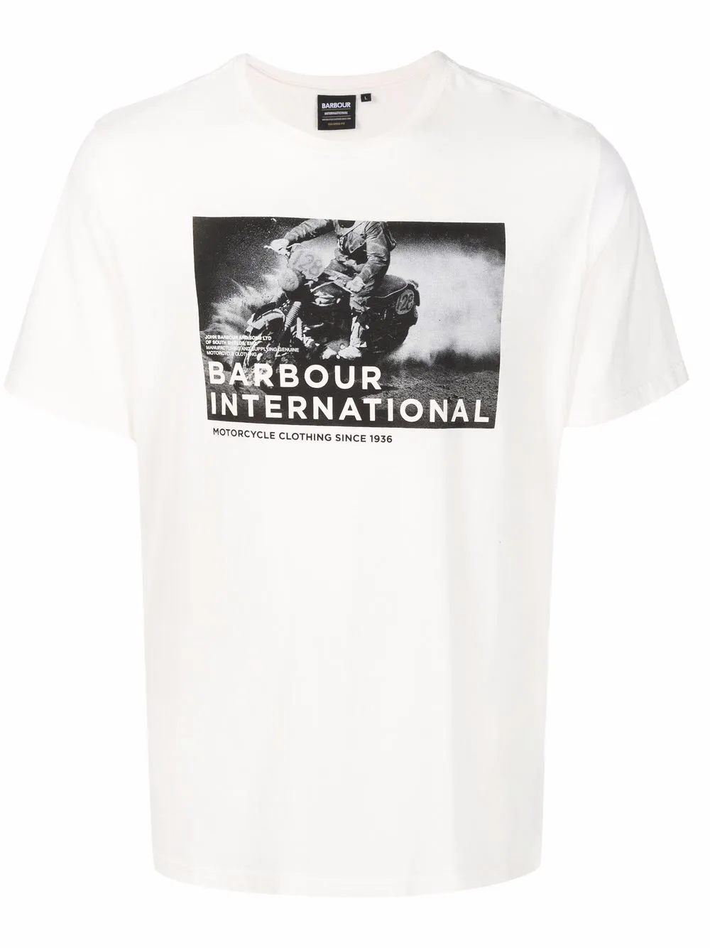 

Barbour playera con cuello redondo y logo - Blanco