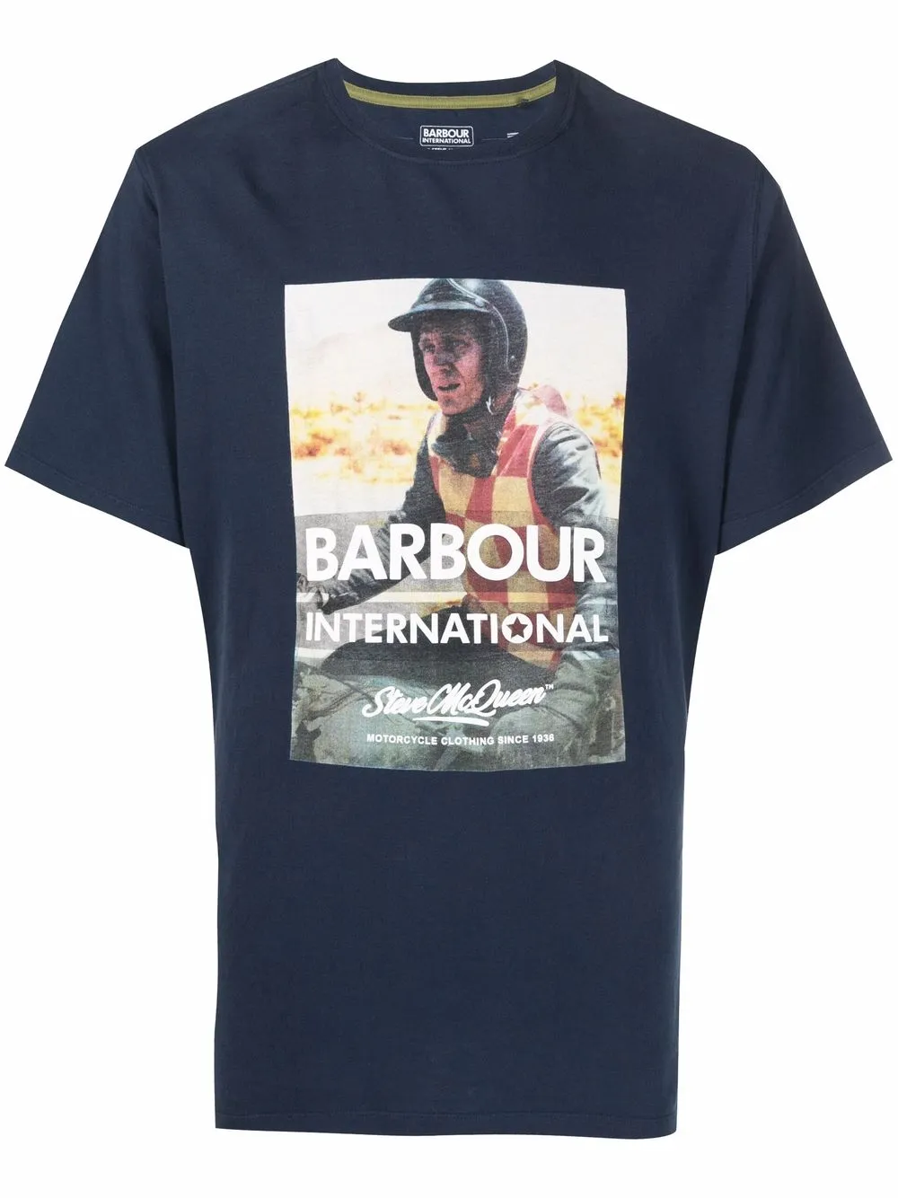 

Barbour playera con cuello redondo y logo - Azul