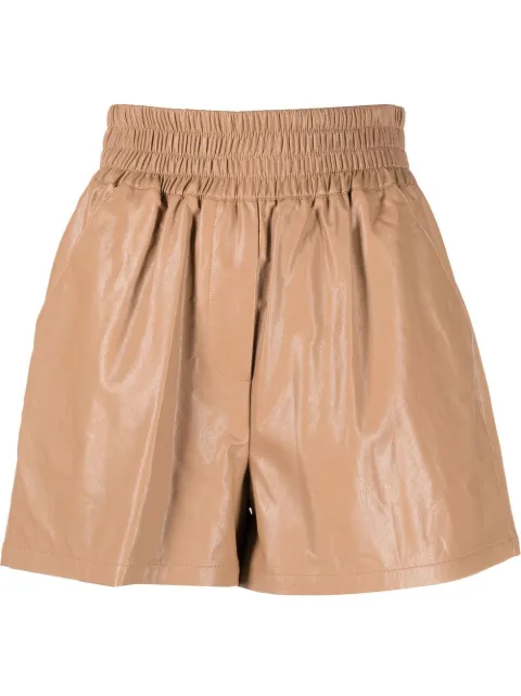 STAND STUDIO elasticated faux leather shorts