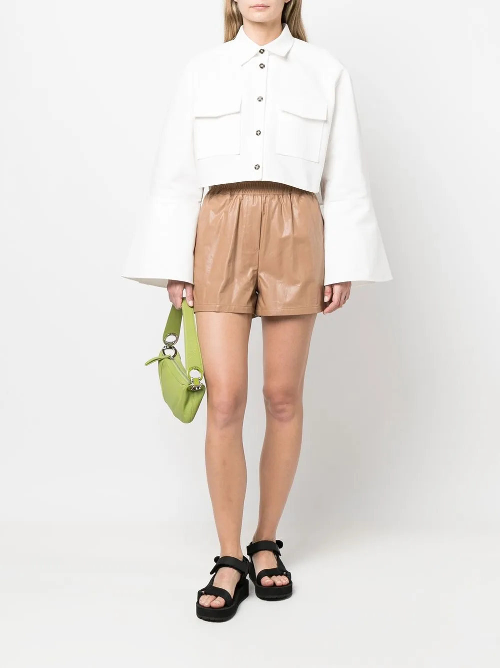STAND STUDIO elasticated faux leather shorts | Leather & Faux Leather Shorts | Image 2