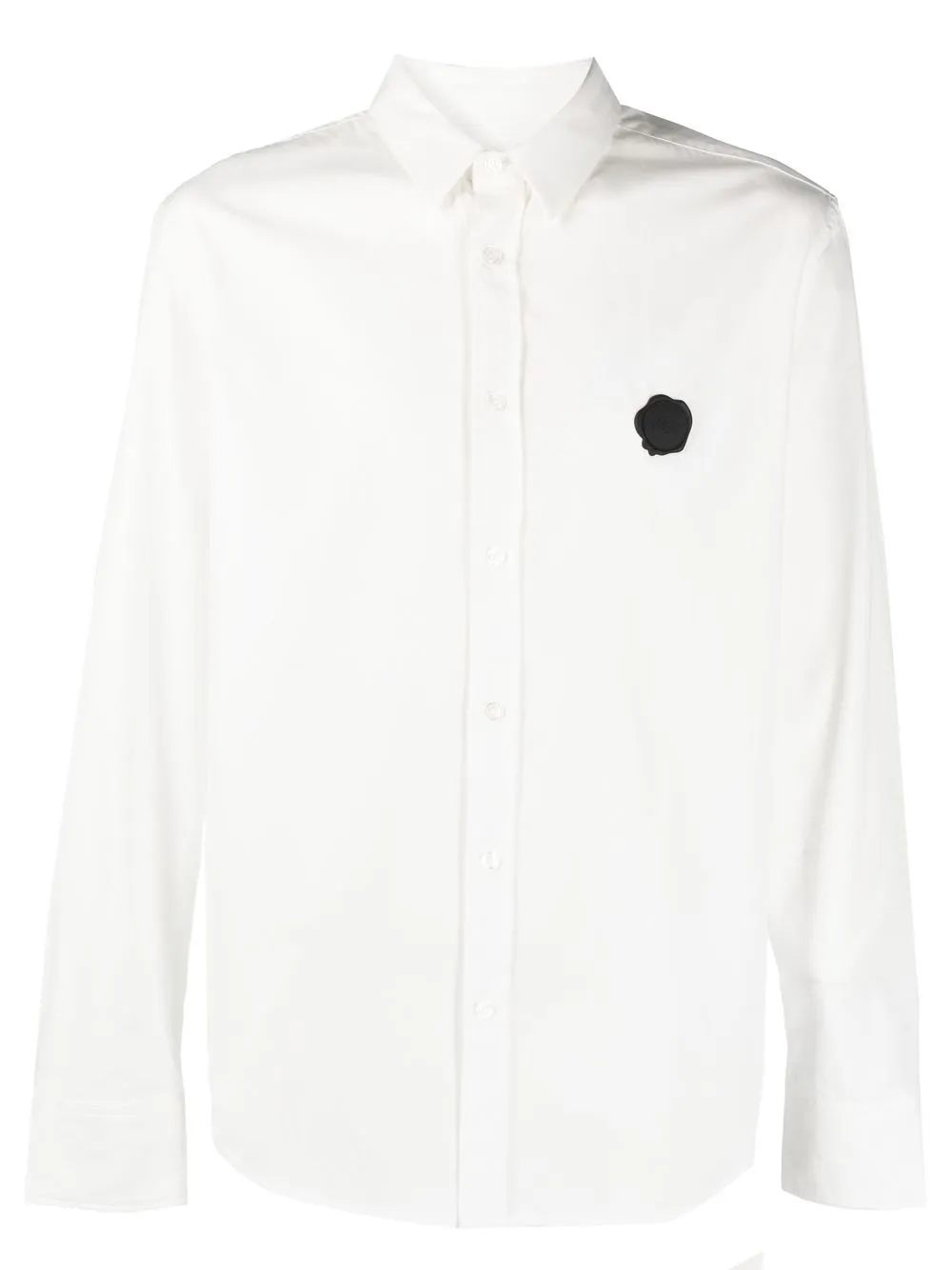 logo-patch button-up shirt