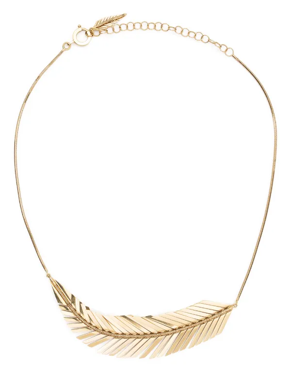 Gold hot sale feather pendant