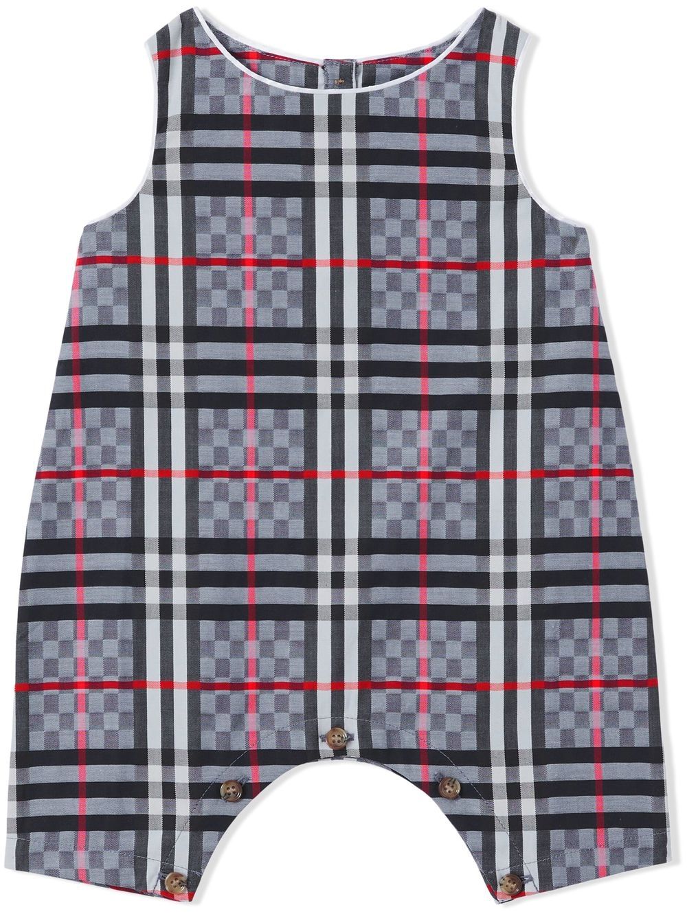 Burberry Kids Romper set met Vintage Check - Blauw