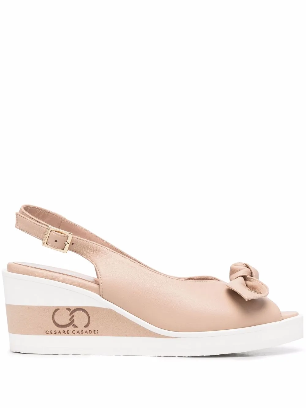 

Casadei 70mm leather wedge sandals - Neutrals