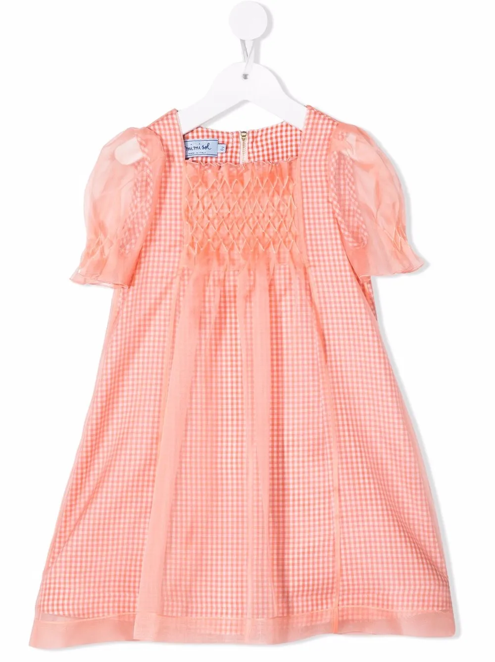 

Mi Mi Sol vestido con estampado gingham - Naranja