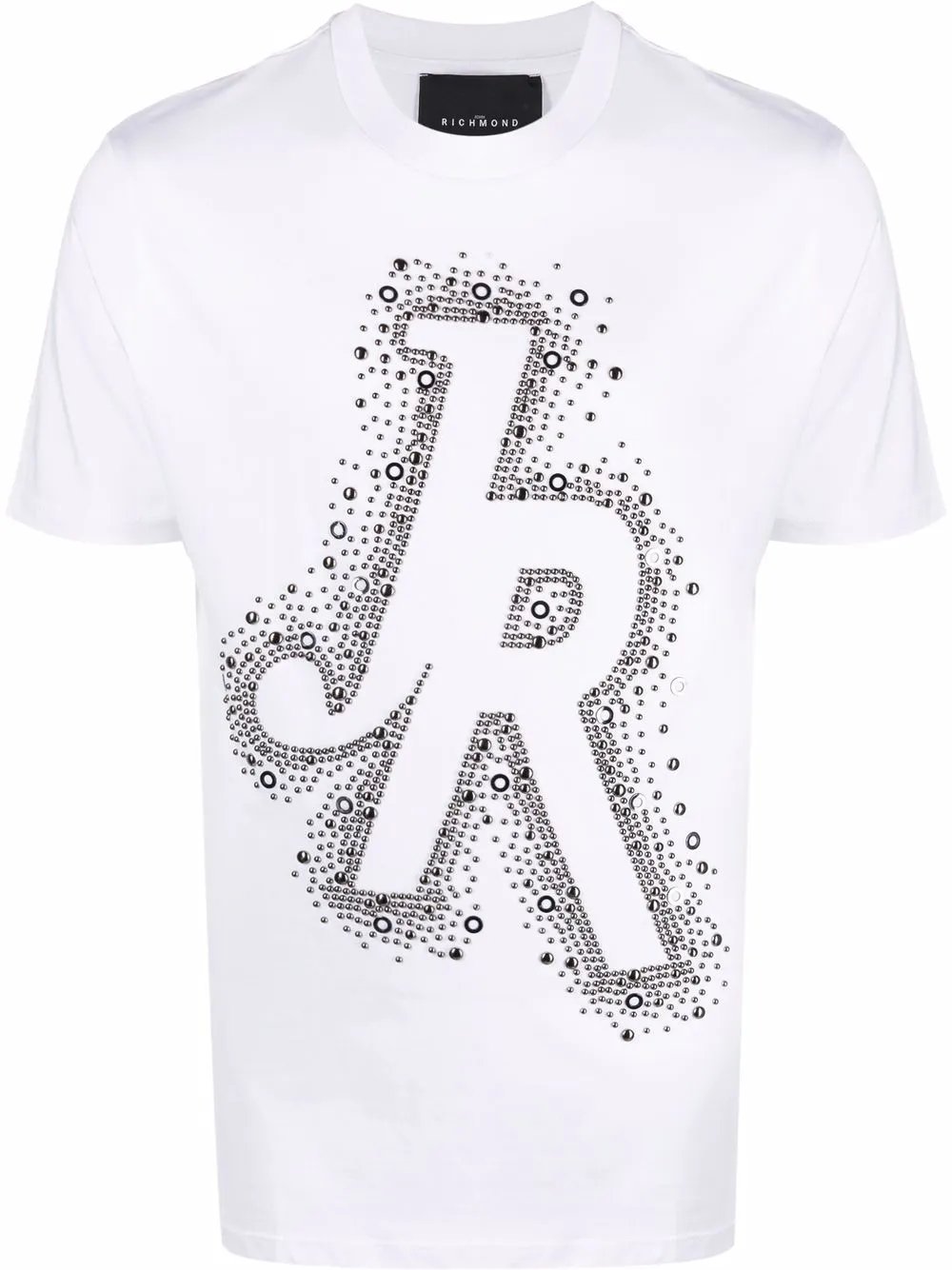 

John Richmond studded logo cotton T-shirt - White