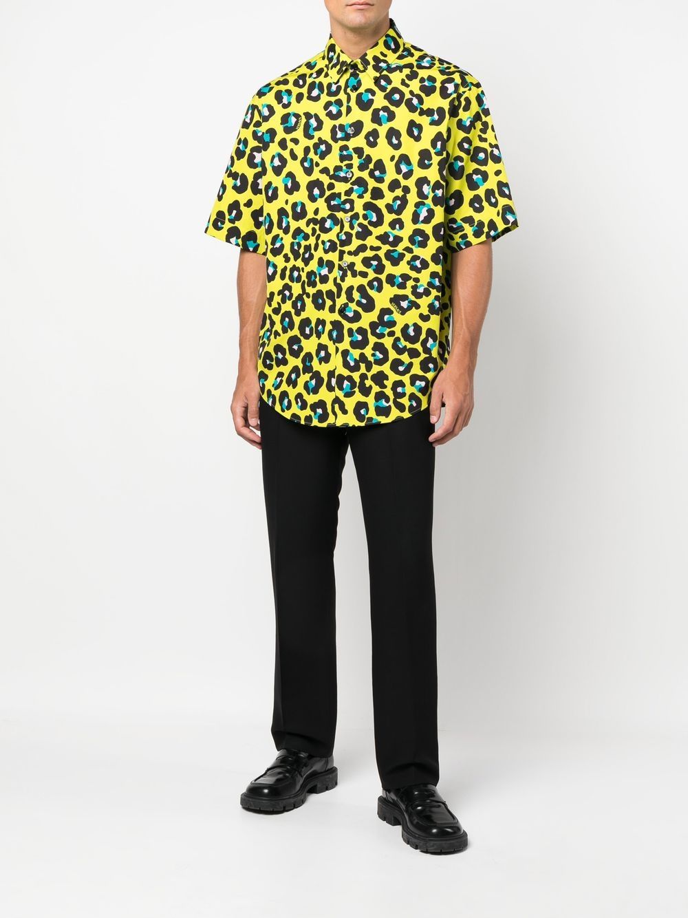 Versace Overhemd met luipaardprint - Geel