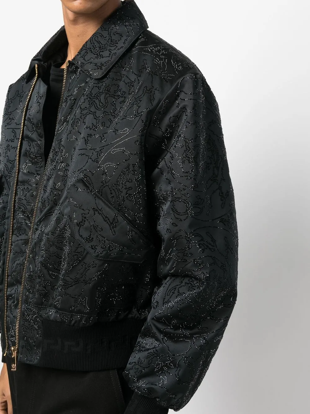 Versace Chamarra Bomber Con Barroco En - Farfetch