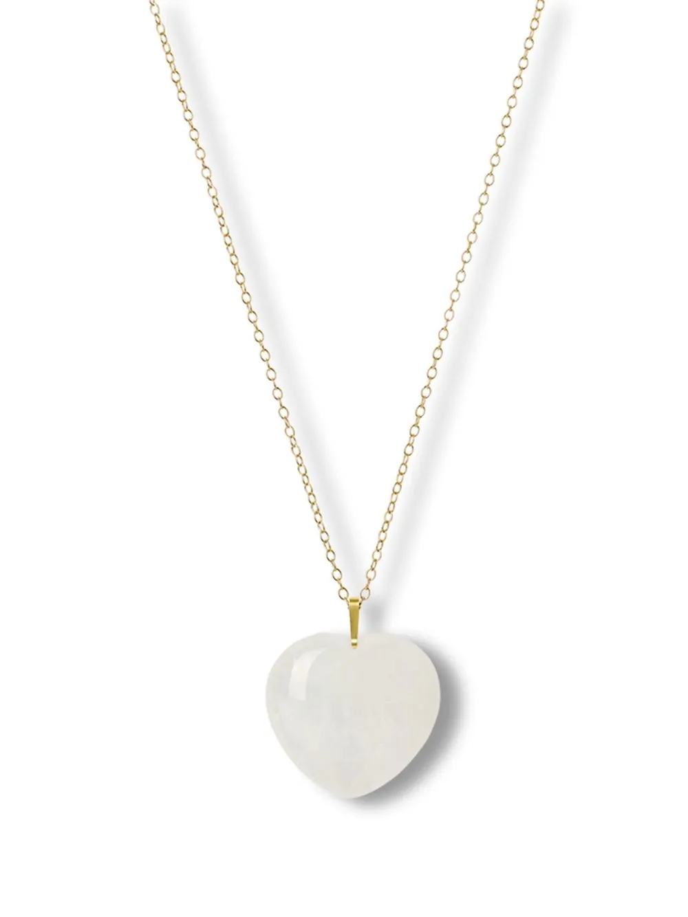 

THE ALKEMISTRY 18kt yellow gold Iqra Heart snow quartz crystal necklace