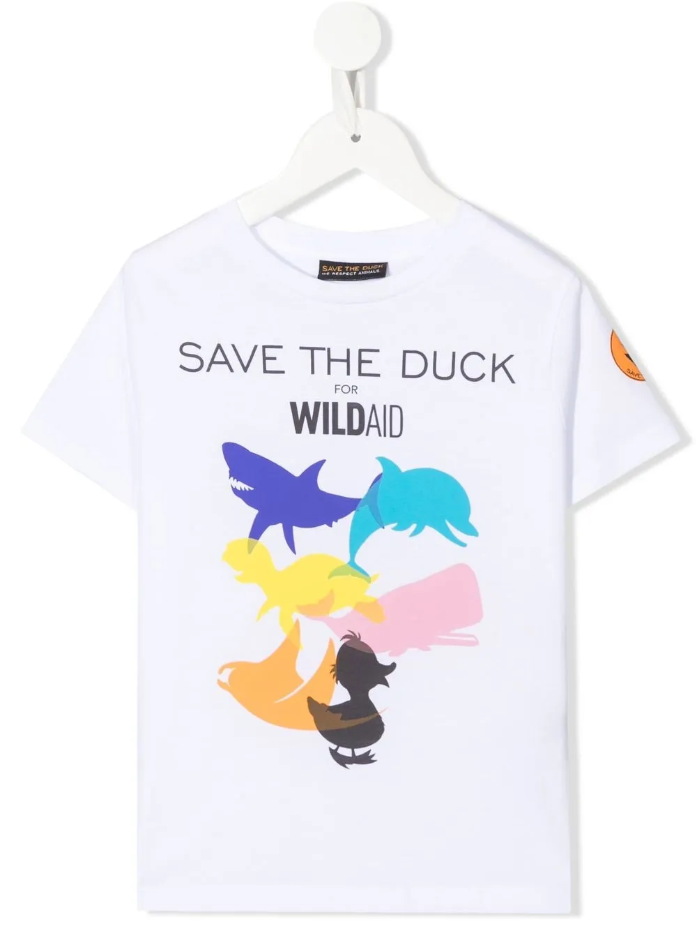 

Save The Duck Kids playera con logo estampado - Blanco