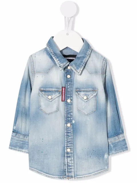 Dsquared2 Kids قميص جينز بأكمام طويلة
