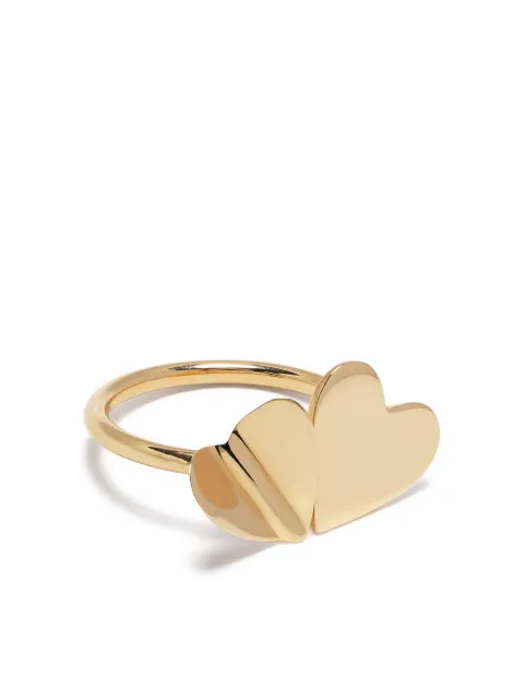 Cadar 18kt yellow gold Double Folded heart ring