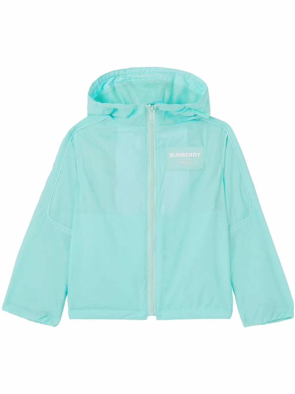 

Burberry Kids Horseferry appliqué hooded jacket - Blue