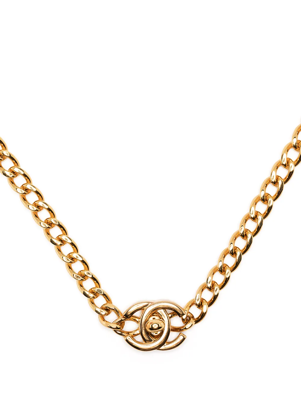 

Chanel Pre-Owned collar de cadena con cierre giratorio CC 1996 - Dorado