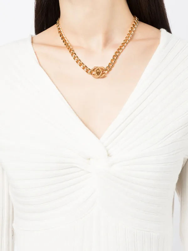 1996 CC Turn-lock Chain Necklace - Farfetch