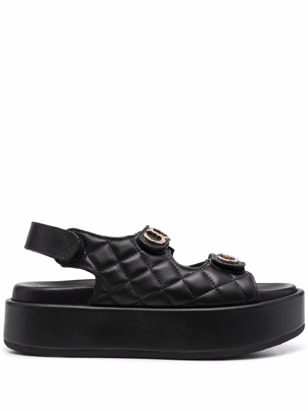 

Casadei quilted open-toe sandals - Black