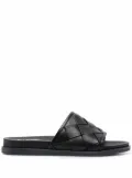 Casadei interwoven leather sliders - Black