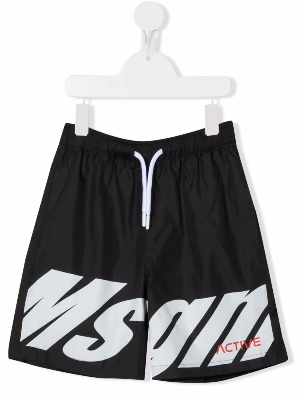 

MSGM Kids shorts deportivos con logo estampado - Negro