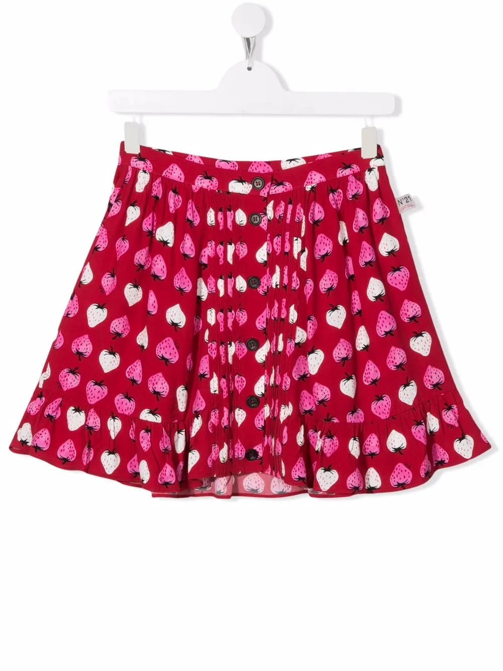 

Nº21 Kids TEEN strawberry-print A-line skirt - Red