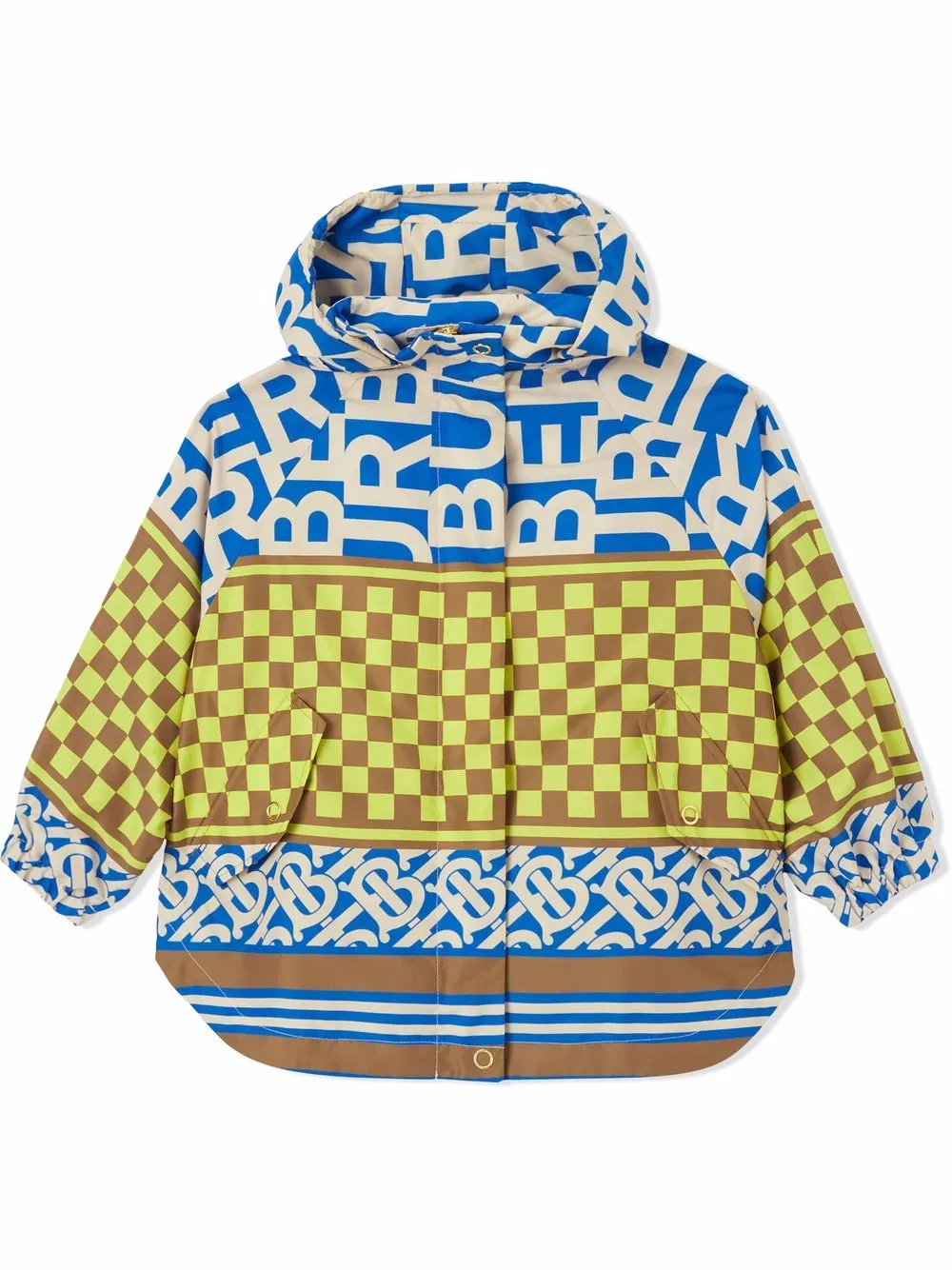 

Burberry Kids chamarra con capucha y montaje estampado - Azul