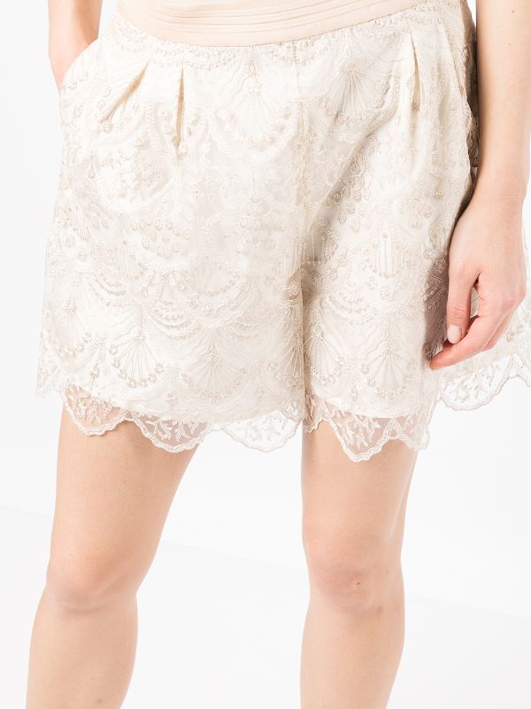 SHIATZY CHEN art-deco Lace Shorts - Farfetch