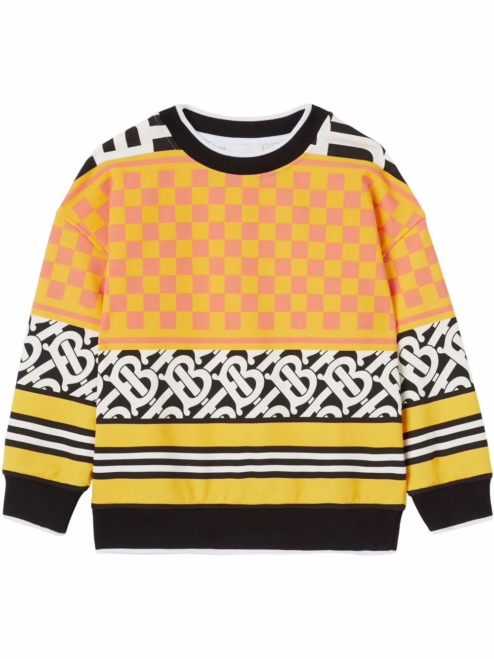 

Burberry Kids sudadera con montaje estampado - Naranja