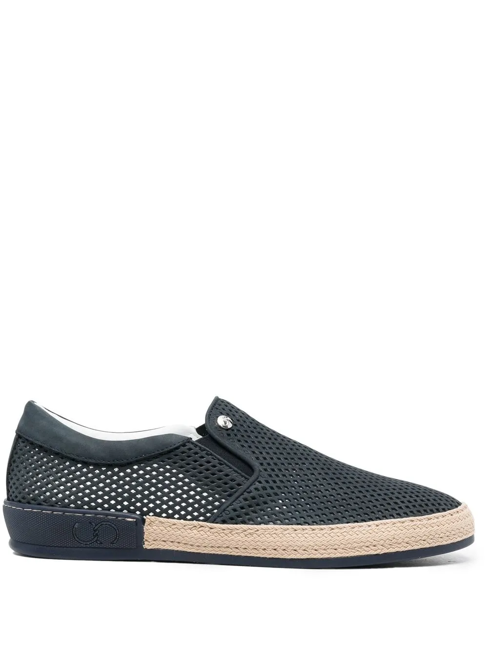 

Casadei perforated braided-sole loafers - Blue