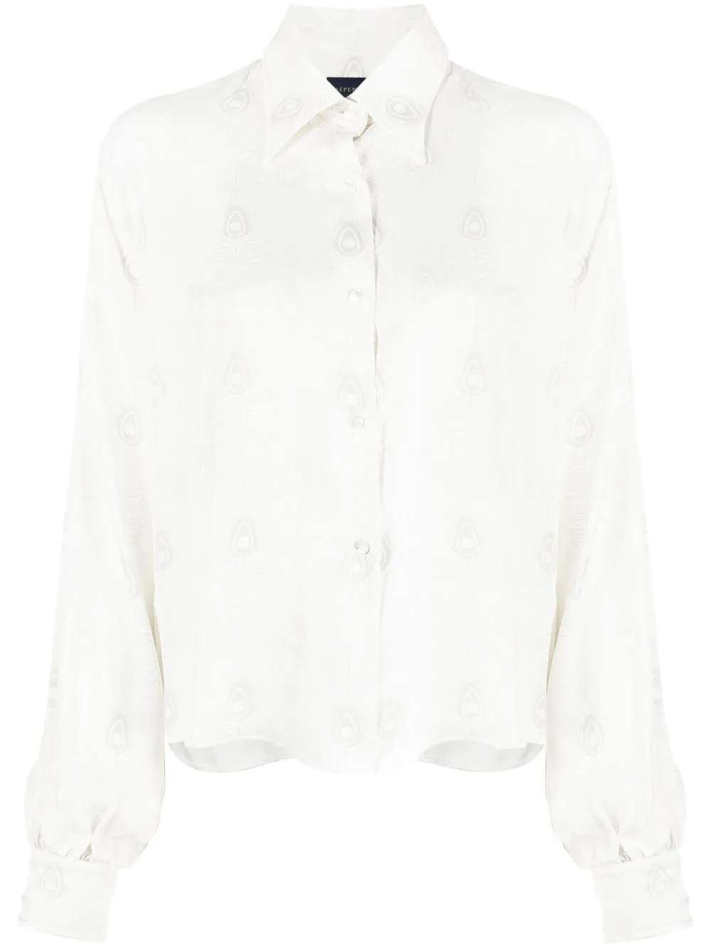 

DEPENDANCE feather-print shirt - White