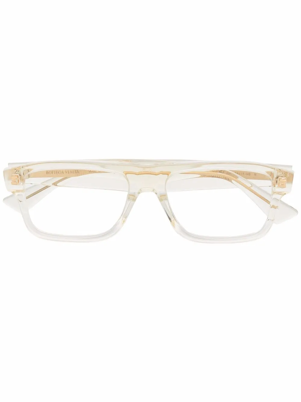 

Bottega Veneta Eyewear lentes con armazón cuadrada y logo grabado - Neutro