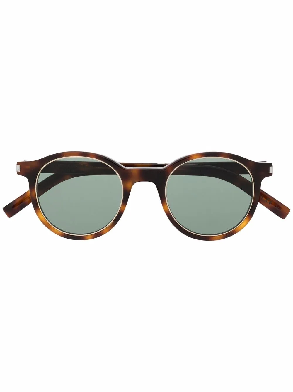 

Saint Laurent Eyewear lentes con armazón redonda y efecto de carey - Marrón