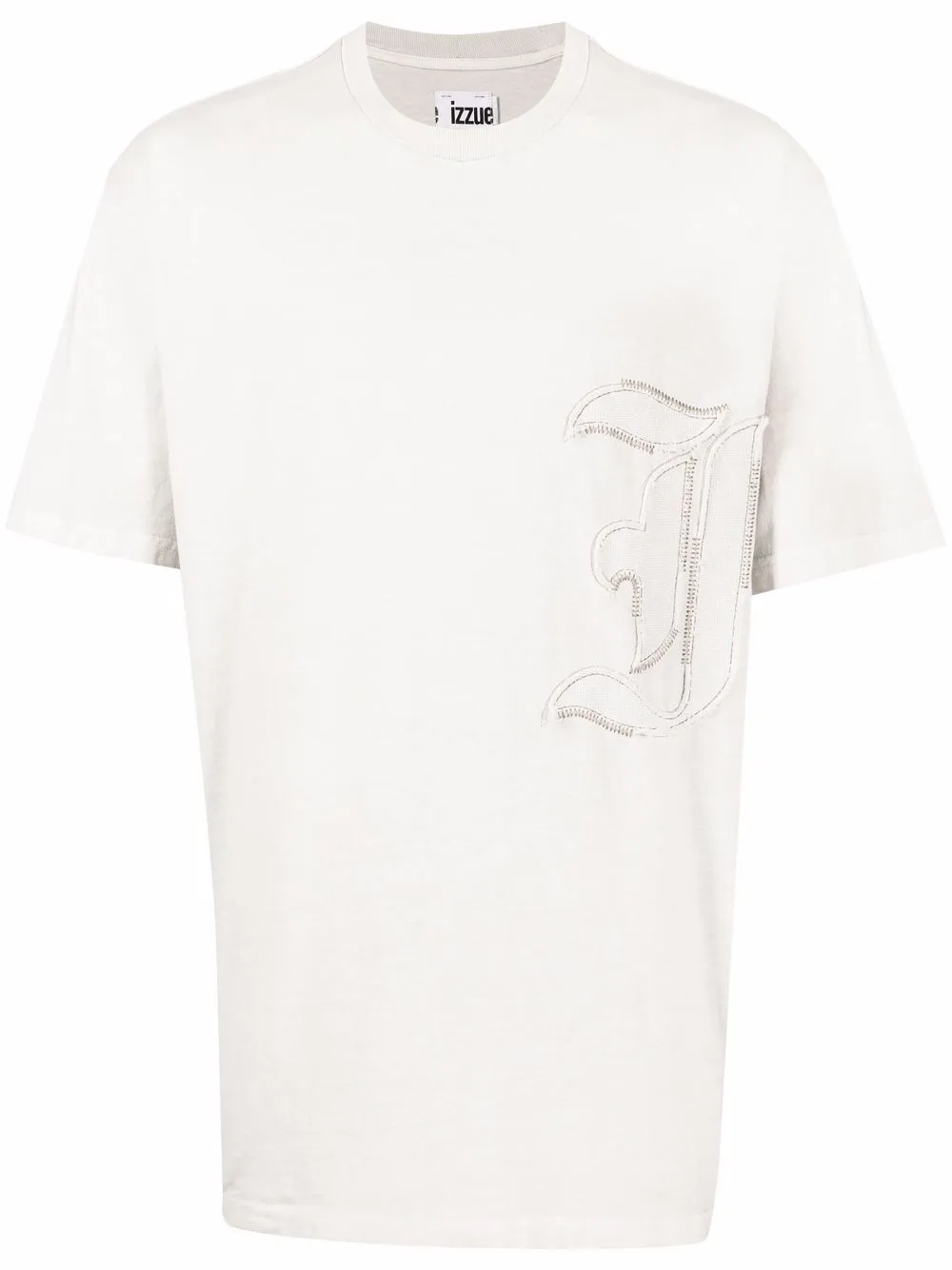 

izzue embroidered logo T-shirt - Neutrals