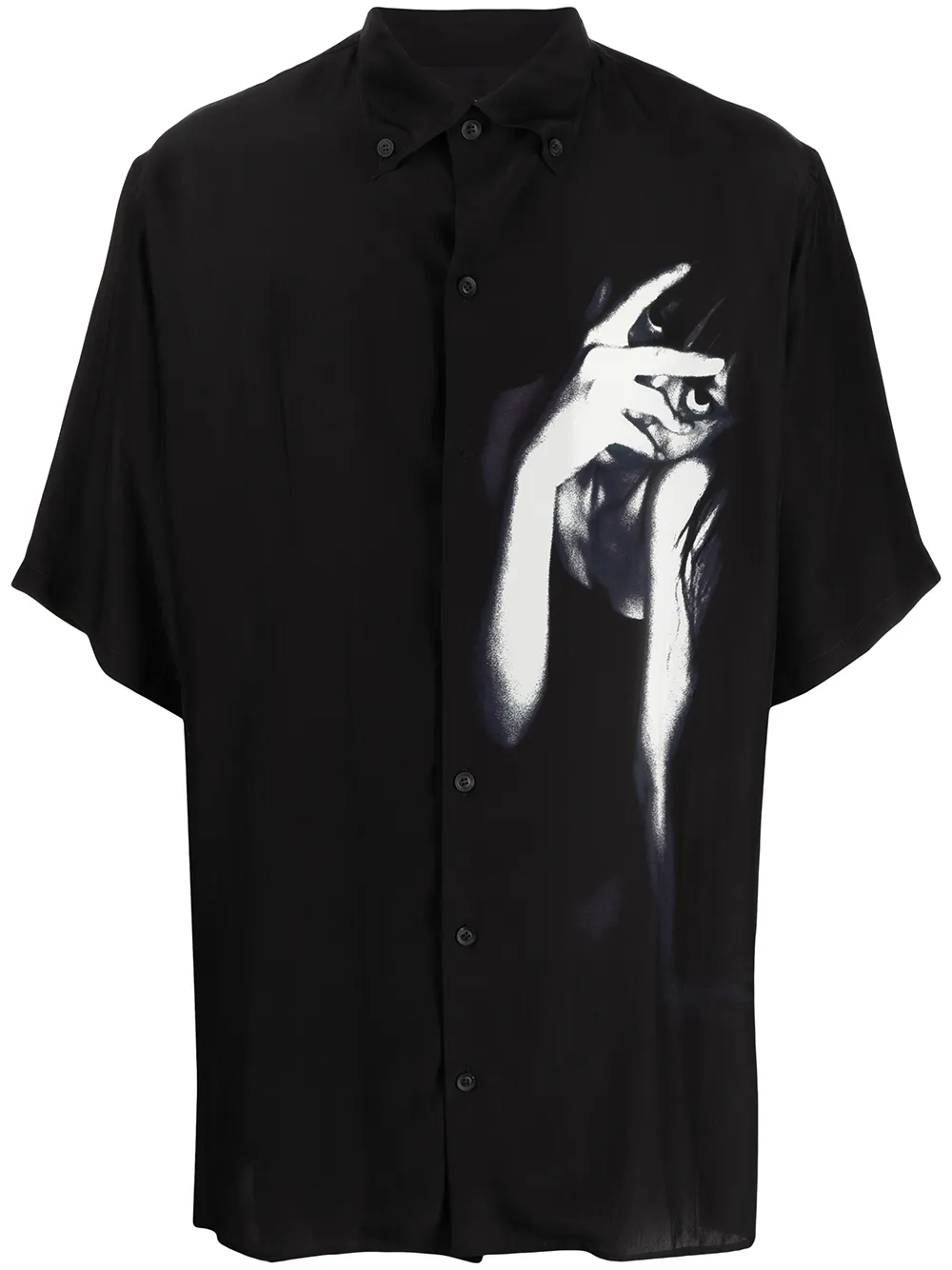 

Yohji Yamamoto camisa con estampado gráfico - Negro