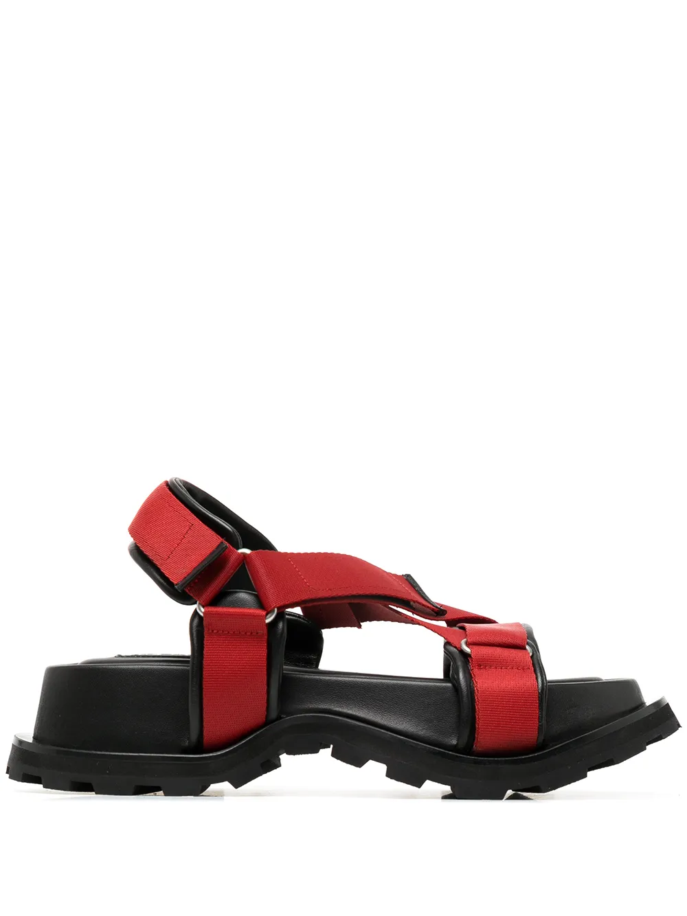 

Jil Sander sandalias con tiras cruzadas gruesas - Negro