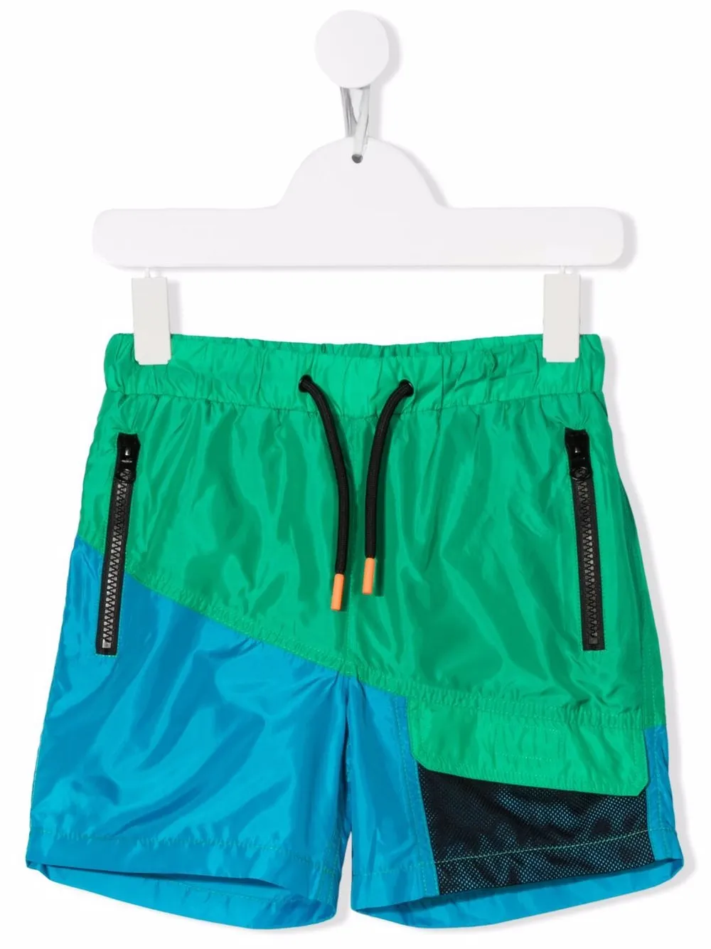 

Stella McCartney Kids shorts de playa con diseño color block - Verde