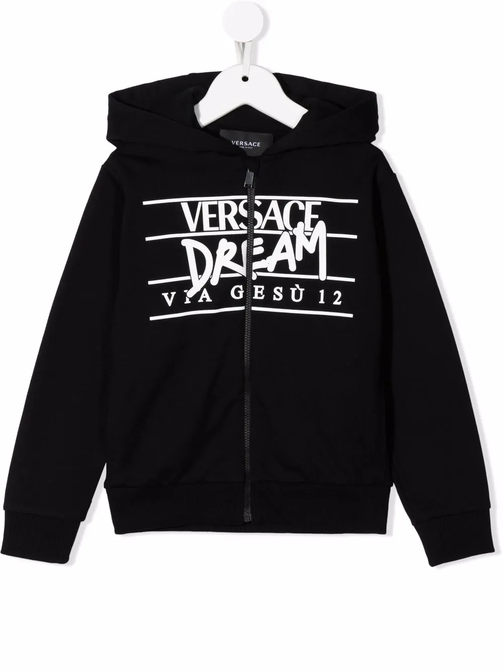 

Versace Kids hoodie con logo estampado - Negro