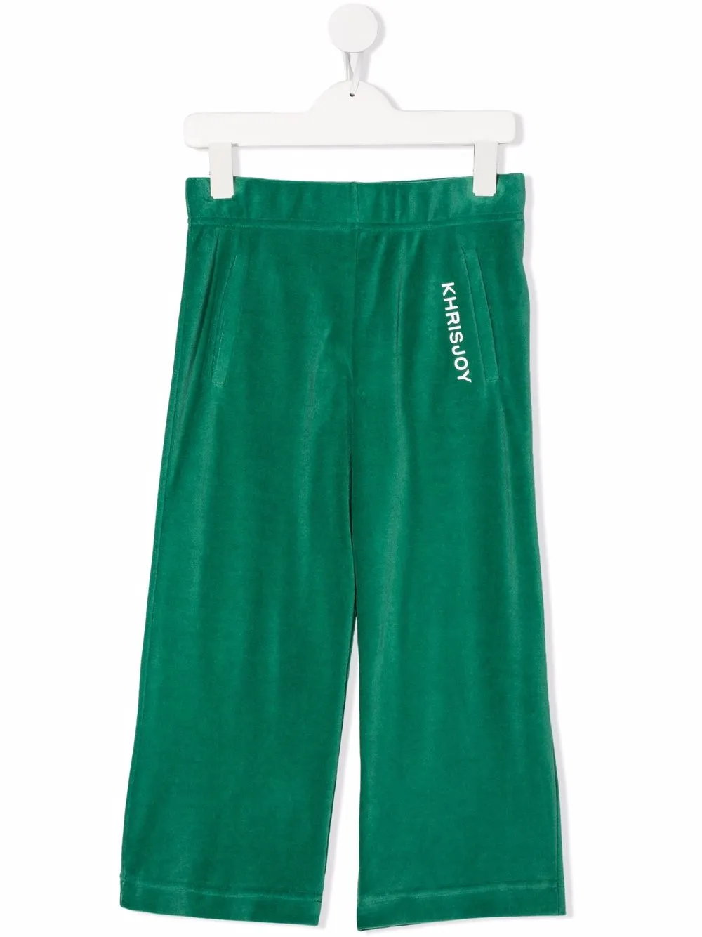 

Khrisjoy Kids pants con efecto velour y logo - Verde