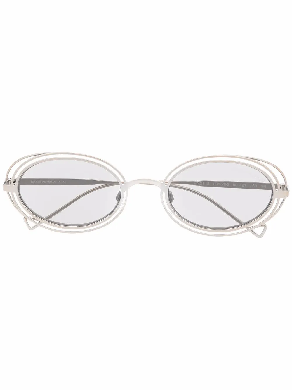 

Emporio Armani lentes de sol con armazón ovalada - Plateado