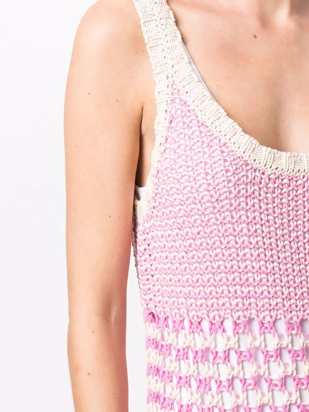 Striped Crochet Knit Dress