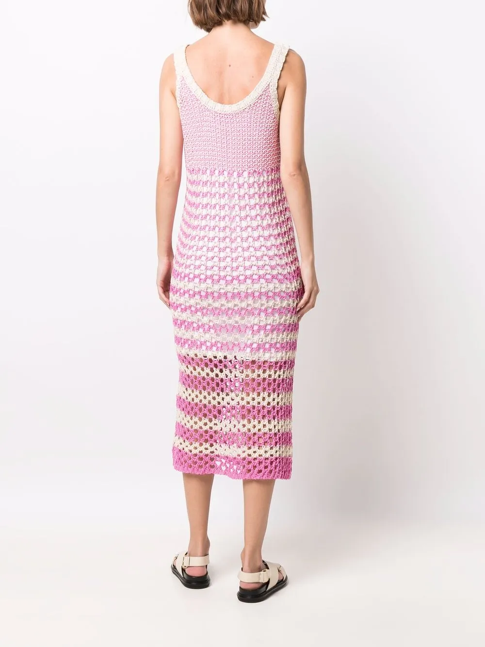 Striped Crochet Knit Dress