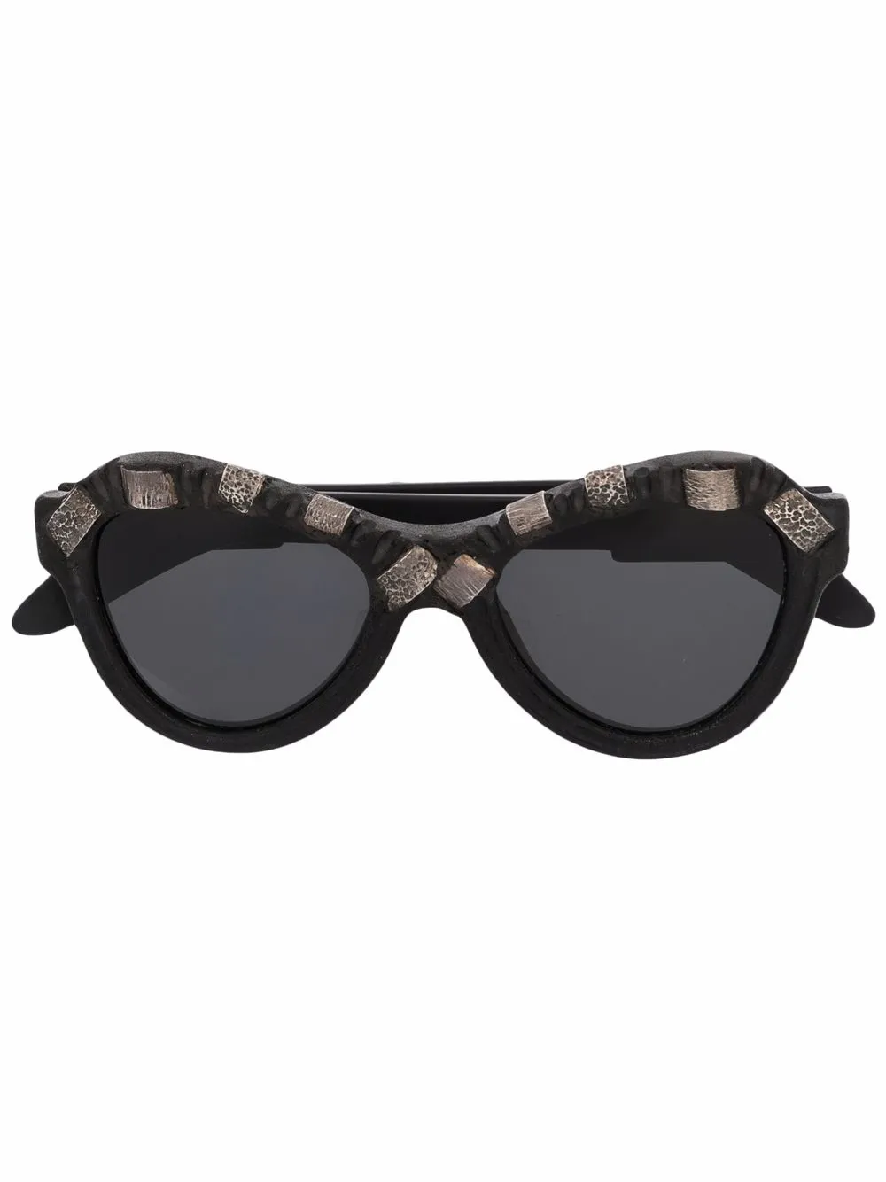 

Kuboraum stud-detail round-frame sunglasses - Black