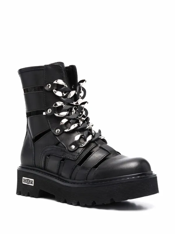 Farfetch Donna Scarpe Stivali Stivali stringati Nero Stivali stringati 