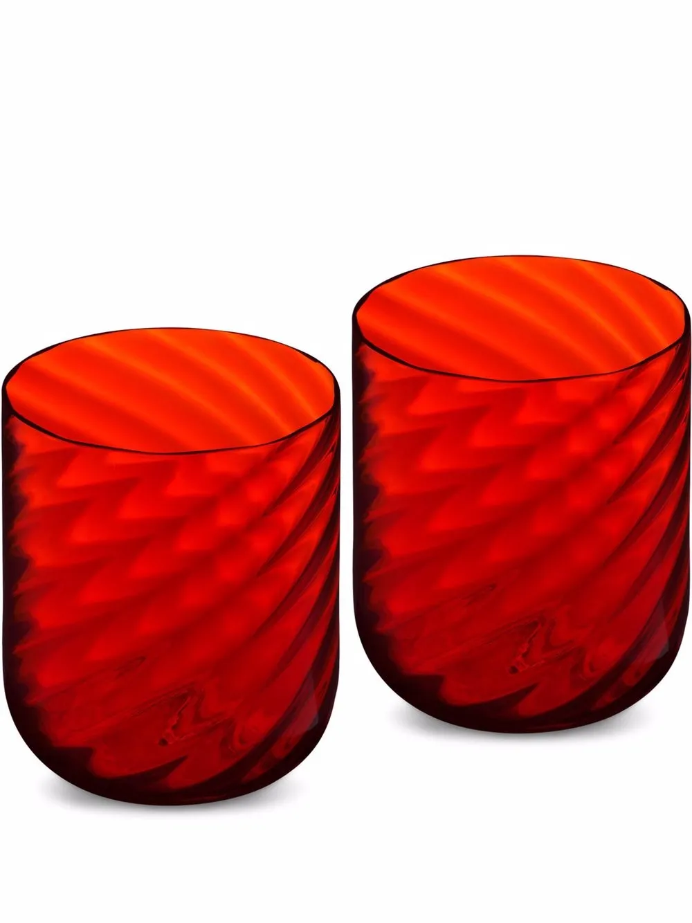 

Dolce & Gabbana juego de dos vasos Murano soplado a mano - Rojo