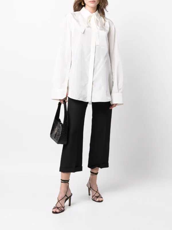 valentino トップス Valentino Garavani long-sleeve button-fastening Shirt | Neutrals