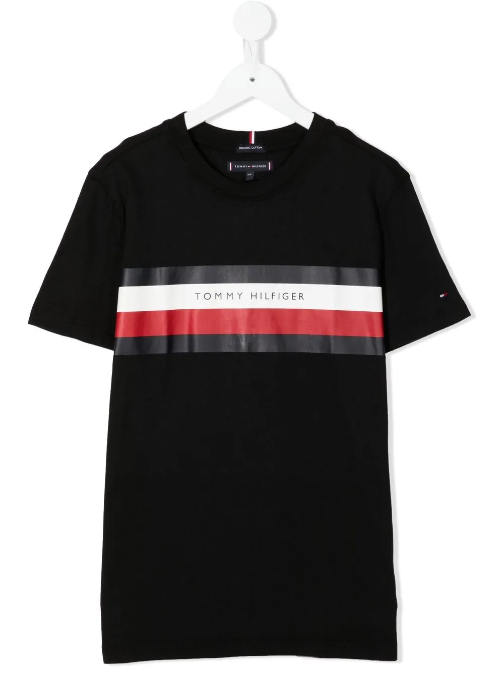 

Tommy Hilfiger Junior playera con logo estampado - Negro