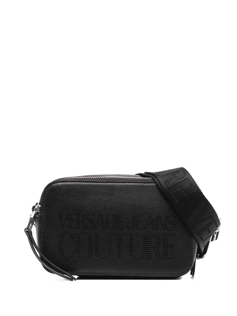 

Versace Jeans Couture perforated-logo cross-body bag - Black