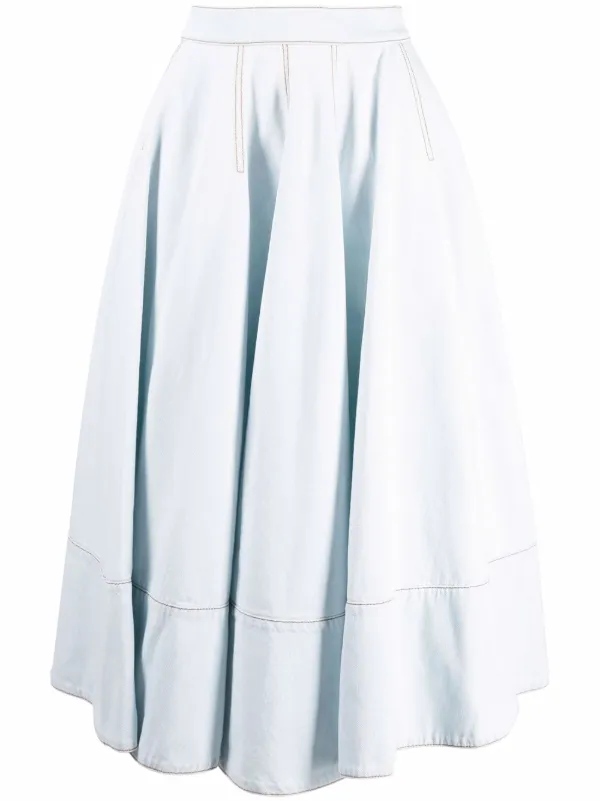 Alexander McQueen Denim Midi Skirt 